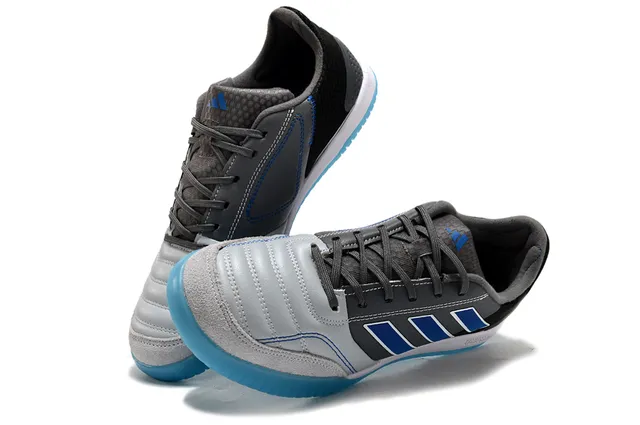 Adidas Copa Black Blue Low-Cut Silhouette جلد صناعي و شبكة علوية أحذية كرة القدم الداخلية 7