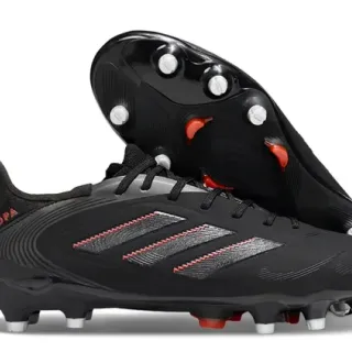 Adidas Copa Black Red Synthetic Upper Stitched Stripe Detailing Firm-Ground Soccer Shoes