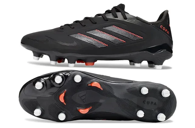 Adidas Copa Preto Vermelho Upper Sintético Detalhe de Listras Costuradas Solo Firme Sapatos de Futebol 6