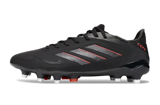 Adidas Copa Preto Vermelho Upper Sintético Detalhe de Listras Costuradas Solo Firme Sapatos de Futebol 7