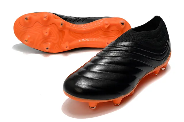 Adidas Copa Blue Orange Sock-Fit Knit Collar Sculpted Ridged Forefoot Overlay Firm-Ground Soccer Shoes 15