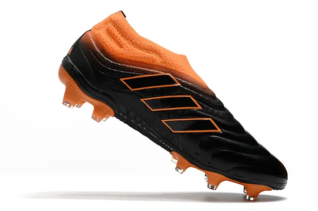 Adidas Copa Blue Orange Sock-Fit Knit Collar Sculpted Ridged Forefoot Overlay Firm-Ground Soccer Shoes 18