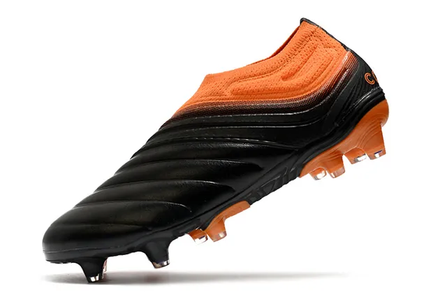 Adidas Copa Blue Orange Sock-Fit Knit Collar Sculpted Ridged Forefoot Overlay Firm-Ground Soccer Shoes 19