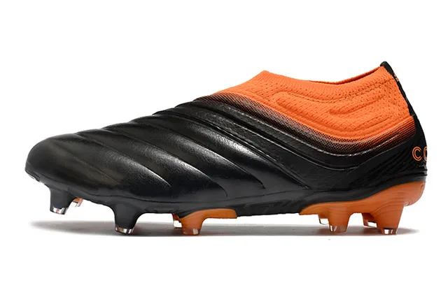 Adidas Copa Blue Orange Sock-Fit Knit Collar Sculpted Ridged Forefoot Overlay Firm-Ground Soccer Shoes 20