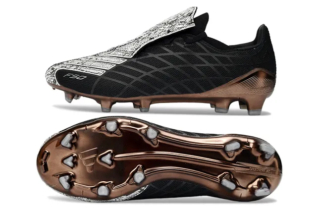 Adidas F50 Black Brown Low-Cut Bootie Upper Geometric Mesh Texture Firm-Ground Soccer Shoes 6
