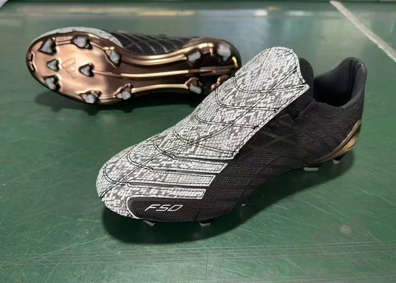 Adidas F50 Black Brown Low-Cut Bootie Upper Geometric Mesh Texture Firm-Ground Soccer Shoes 8