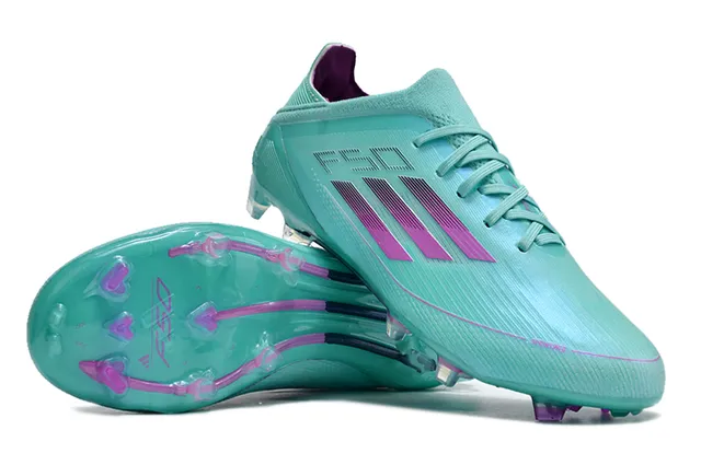 Adidas F50 নীল গোলাপি লো-কাট সক-ফিট আপার সিন্থেটিক টেক্সচার্ড শেল ফার্ম-গ্রাউন্ড সকার শোজ 3