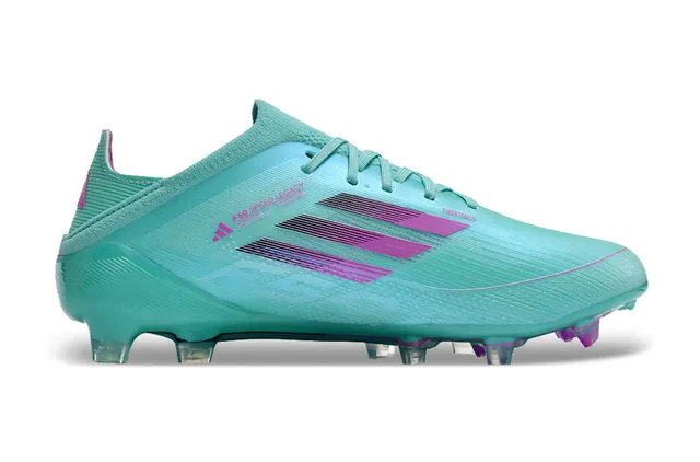 Adidas F50 নীল গোলাপি লো-কাট সক-ফিট আপার সিন্থেটিক টেক্সচার্ড শেল ফার্ম-গ্রাউন্ড সকার শোজ 9
