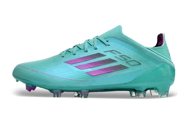 Adidas F50 নীল গোলাপি লো-কাট সক-ফিট আপার সিন্থেটিক টেক্সচার্ড শেল ফার্ম-গ্রাউন্ড সকার শোজ 12