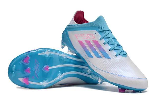 Adidas F50 নীল গোলাপি লো-কাট সক-ফিট আপার সিন্থেটিক টেক্সচার্ড শেল ফার্ম-গ্রাউন্ড সকার শোজ 14