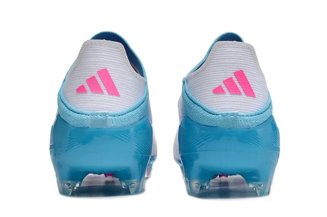 Adidas F50 নীল গোলাপি লো-কাট সক-ফিট আপার সিন্থেটিক টেক্সচার্ড শেল ফার্ম-গ্রাউন্ড সকার শোজ 16