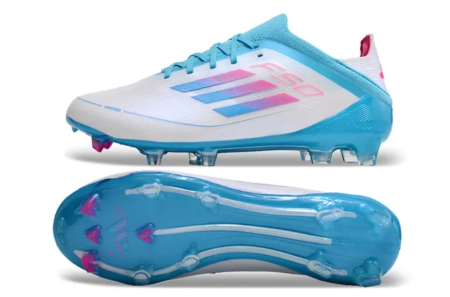 Adidas F50 নীল গোলাপি লো-কাট সক-ফিট আপার সিন্থেটিক টেক্সচার্ড শেল ফার্ম-গ্রাউন্ড সকার শোজ 20