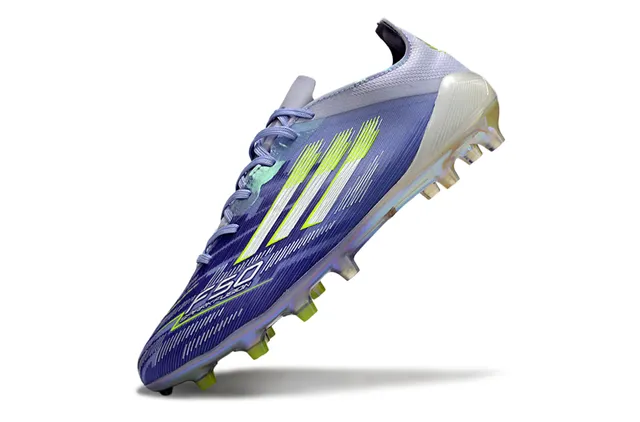 Adidas F50 Upper Iridescent Violet Vert accents Néon Lime Chaussures de Football pour Terrain Ferme 3