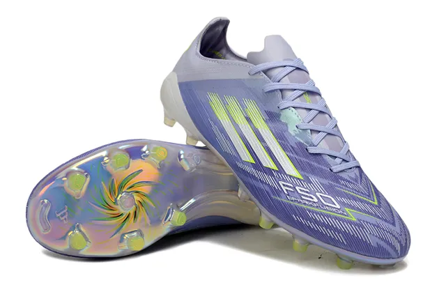 Adidas F50 Upper Iridescent Violet Vert accents Néon Lime Chaussures de Football pour Terrain Ferme 4