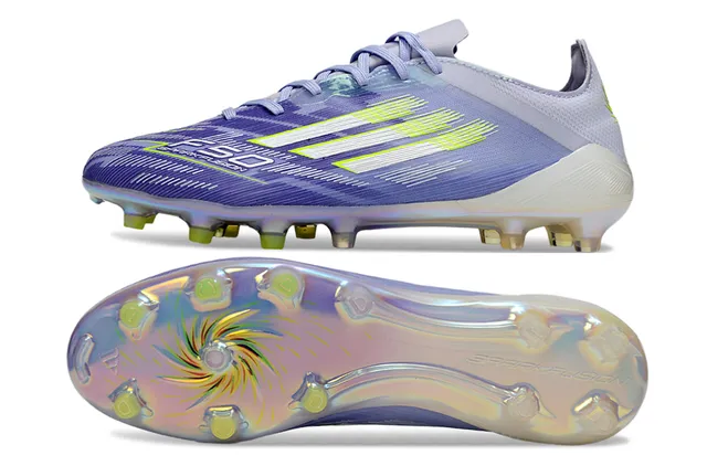 Adidas F50 Upper Iridescent Violet Vert accents Néon Lime Chaussures de Football pour Terrain Ferme 6