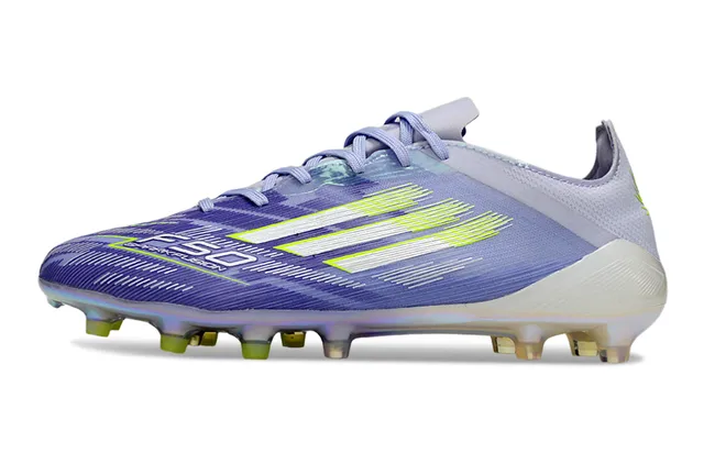 Adidas F50 Upper Iridescent Violet Vert accents Néon Lime Chaussures de Football pour Terrain Ferme 7