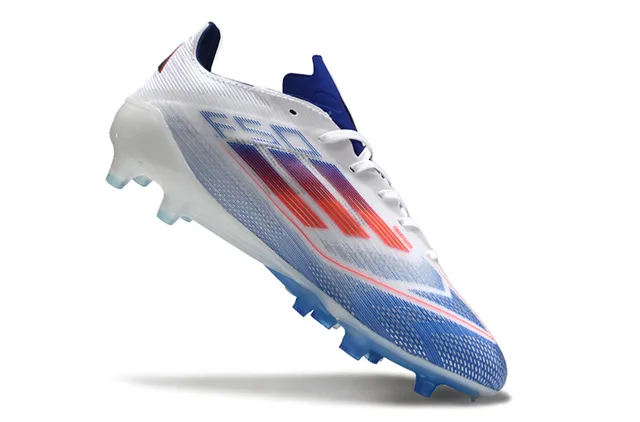 Adidas F50 White Blue Red Firm-Ground Soccer Shoes 2