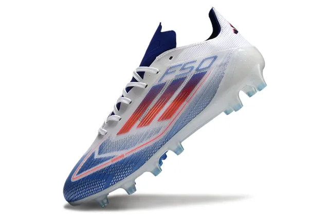 Adidas F50 White Blue Red Firm-Ground Soccer Shoes 3