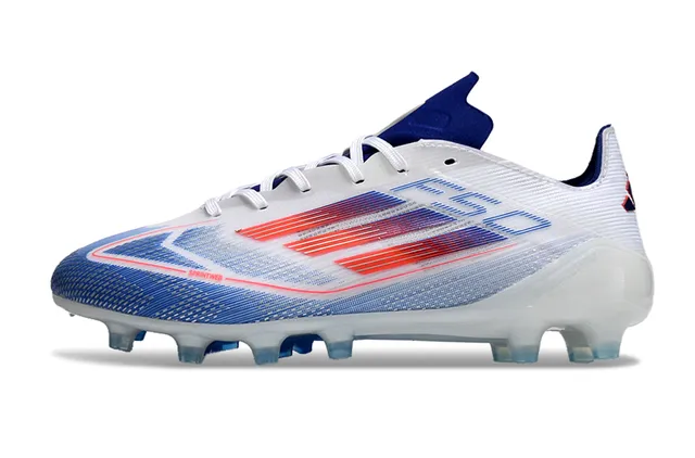 Adidas F50 White Blue Red Firm-Ground Soccer Shoes 7