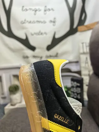 Adidas Gazelle Black and Yellow Lifestyle Sneakers 3
