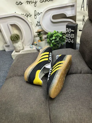Adidas Gazelle Black and Yellow Lifestyle Sneakers 6