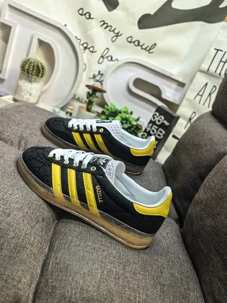 Adidas Gazelle Black and Yellow Lifestyle Sneakers 7