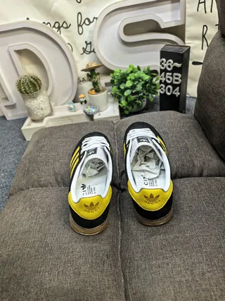 Adidas Gazelle Black and Yellow Lifestyle Sneakers 8