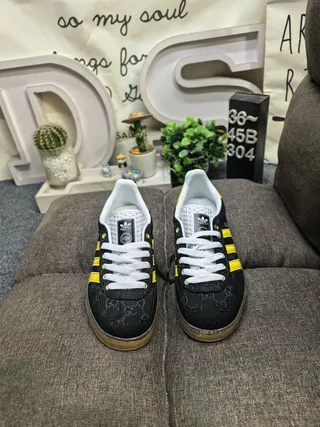 Adidas Gazelle Black and Yellow Lifestyle Sneakers 10