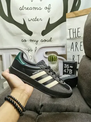 Adidas Gazelle Black Dark Green Cream Lifestyle Sneakers 5