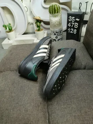 Adidas Gazelle Black Dark Green Cream Lifestyle Sneakers 6