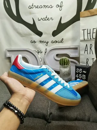 Adidas Gazelle Blue Red White Lifestyle Sneakers 5