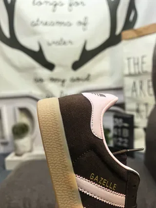 Adidas Gazelle Brown and Pink Suede Lifestyle Sneakers 3