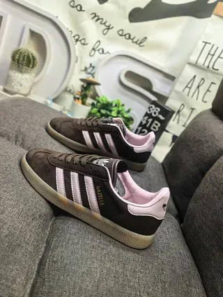 Adidas Gazelle Brown and Pink Suede Lifestyle Sneakers 7