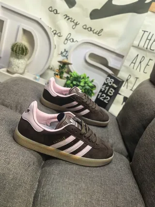 Adidas Gazelle Brown and Pink Suede Lifestyle Sneakers 9