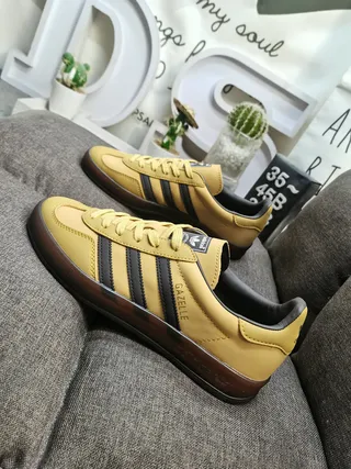 Adidas Gazelle Mustard Yellow Black Gum Lifestyle Sneakers 7