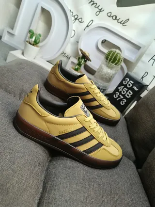 Adidas Gazelle Mustard Yellow Black Gum Lifestyle Sneakers 9