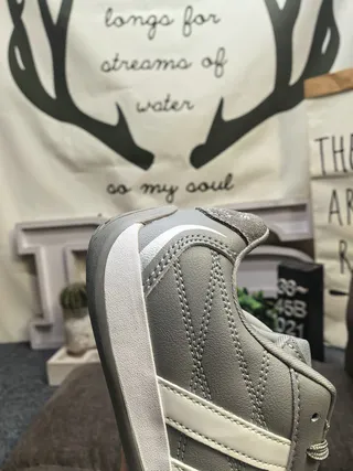 Adidas Gray and White Quilted Three-Stripe Lifestyle Sneakers 3