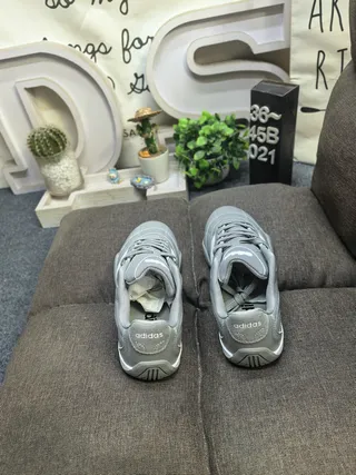 Adidas Gray and White Quilted Three-Stripe Lifestyle Sneakers 8