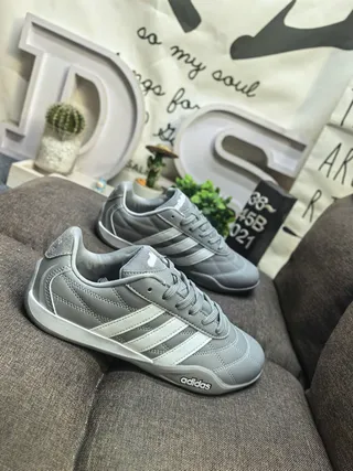 Adidas Gray and White Quilted Three-Stripe Lifestyle Sneakers 9