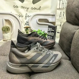 Adidas Gray Black Mesh-Synthetic Hybrid Upper Sculpted Multi-Layer Midsole Sneakers