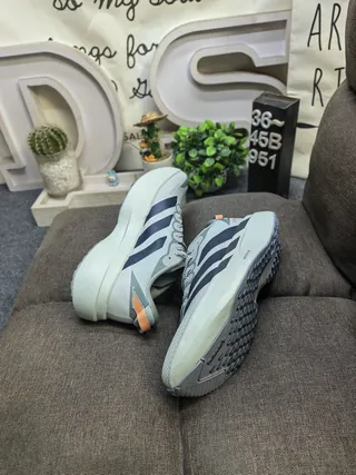 Adidas Gray Navy Engineered Mesh Upper Sculpted Platform Midsole Lifestyle Sneakers 6
