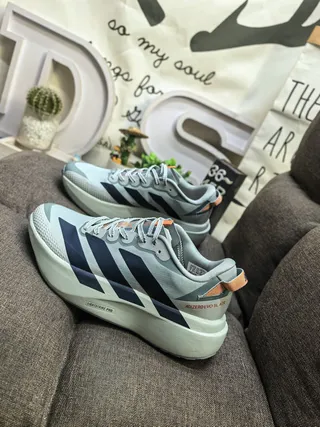 Adidas Gray Navy Engineered Mesh Upper Sculpted Platform Midsole Lifestyle Sneakers 7