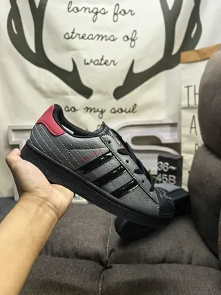 Adidas Gray Pink Shell-Toe Quilted Upper Lifestyle Sneakers 5