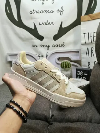 Adidas Verde Roxo Low-Top Três Listras Painel Lateral Lifestyle Tênis 5