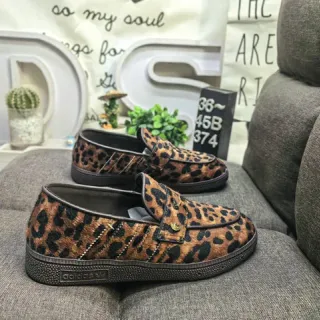 Adidas Leopard-Print Penny Strap Loafers