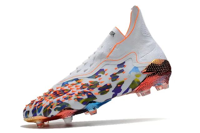 Adidas Multicolore Orange Col Haut Encolure Chaussette Imprimé Abstrait Camo Sol Firme Chaussures de Football 4