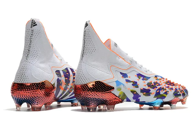Adidas Multicolore Orange Col Haut Encolure Chaussette Imprimé Abstrait Camo Sol Firme Chaussures de Football 7