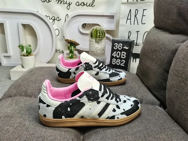 Adidas Multicolor Pink Cow-Print Upper Lining Lifestyle Sneakers 1
