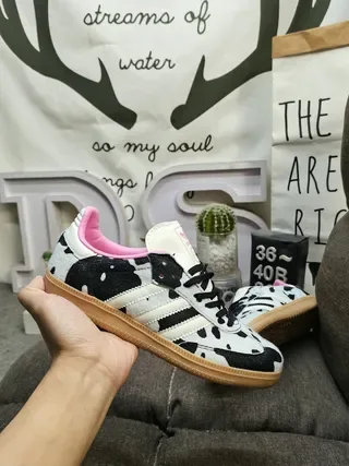 Adidas Multicolor Pink Cow-Print Upper Lining Lifestyle Sneakers 5