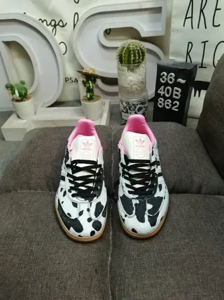 Adidas Multicolor Pink Cow-Print Upper Lining Lifestyle Sneakers 10